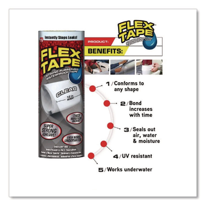 General Purpose Repair Tape, 4" x 1.67 yds, Clear