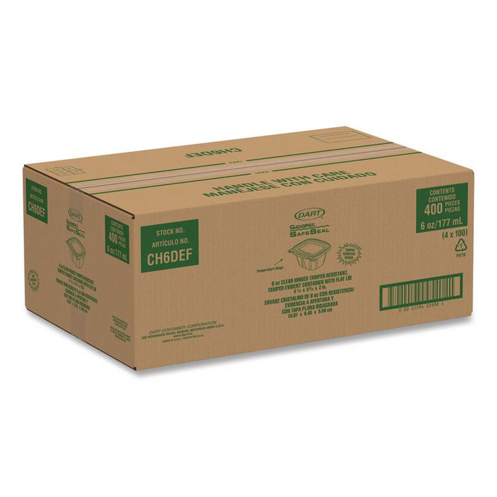 ClearPac SafeSeal Tamper-Resistant, Tamper-Evident Containers, 3.72 x 4.2 x 1.97, Clear, Plastic, 400/Carton
