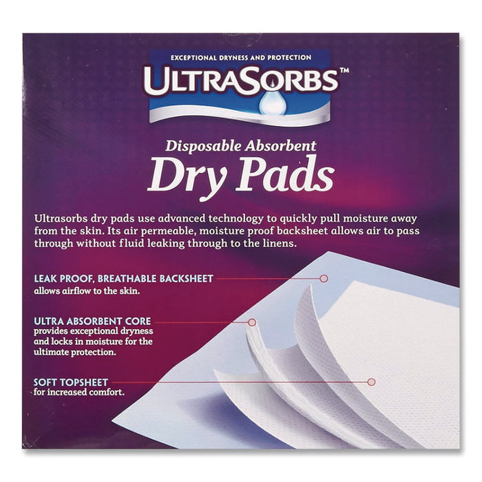 Ultrasorbs Disposable Dry Pads, 23 x 35, Blue, 7/Box