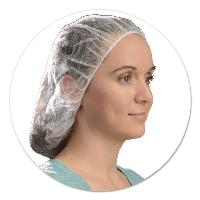 BC Series Bouffant Caps, Polypropylene, 21", White, 1,000/Carton