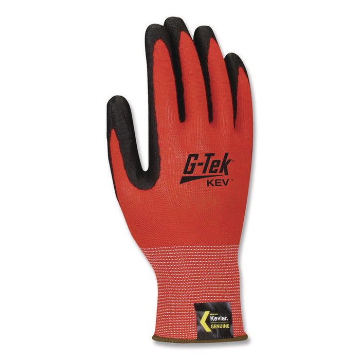 KEV Hi-Vis Seamless Knit Kevlar Gloves, EN388: 4X31, Large, Red/Black, Pair
