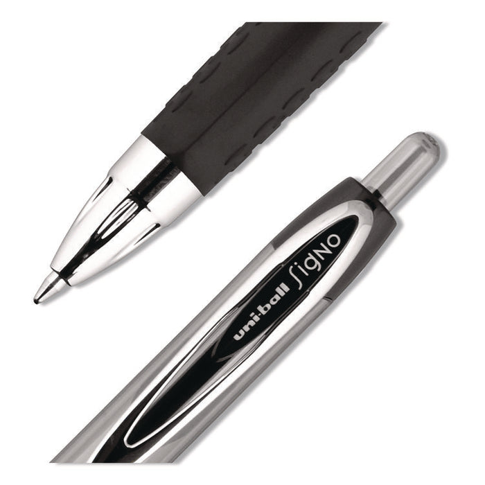 Signo 207 Gel Pen Value Pack, Retractable, Medium 0.7 mm, Black Ink, Smoke/Black Barrel, 36/Box