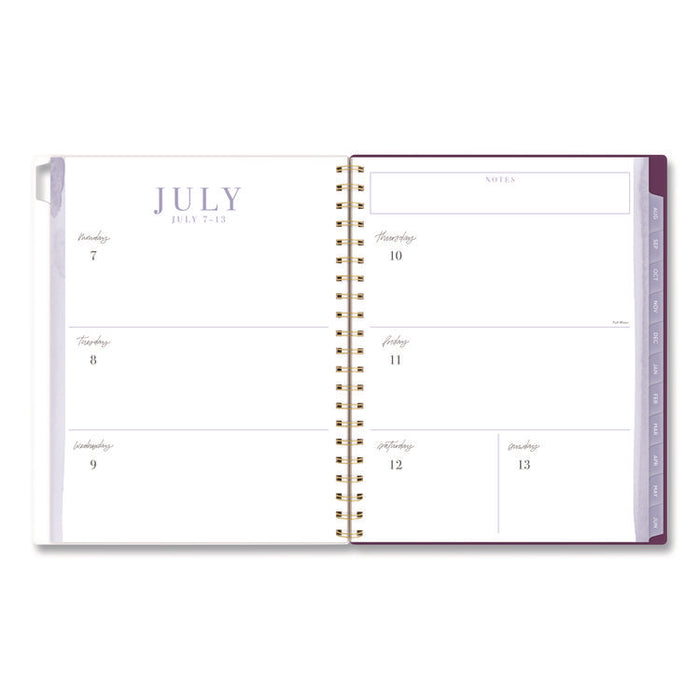 Leah Bisch Petite Floral Academic Weekly Monthly Planner, 11 x 8.5, Purple/Green Cover, 12-Month (July to June): 2025 to 2026