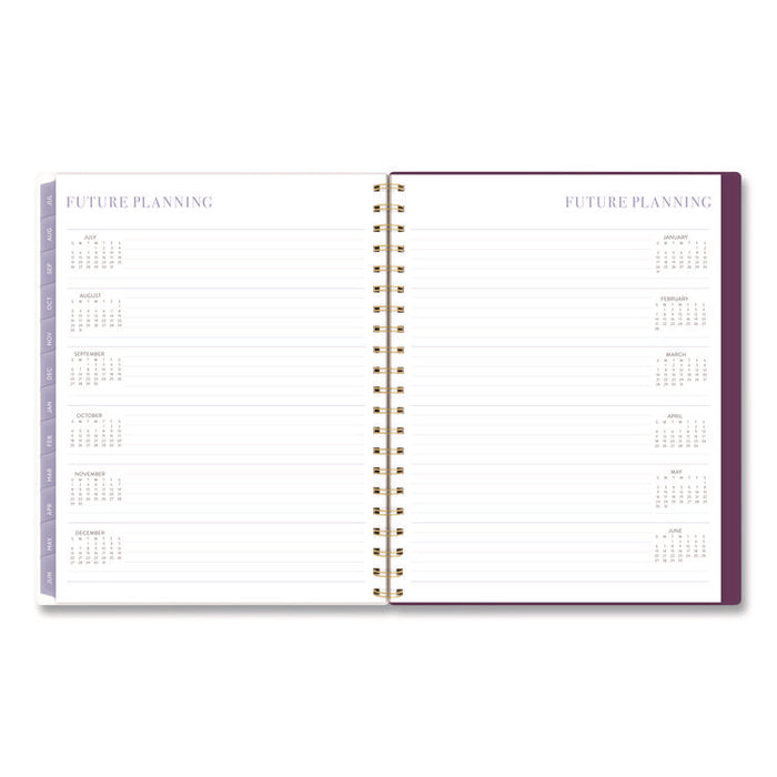 Leah Bisch Petite Floral Academic Weekly Monthly Planner, 11 x 8.5, Purple/Green Cover, 12-Month (July to June): 2025 to 2026