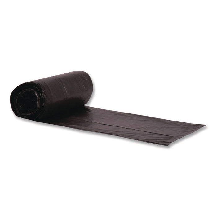 High-Density Waste Can Liners, 33 gal, 16 mic, 33 x 40, Black, Roll, 250/Carton