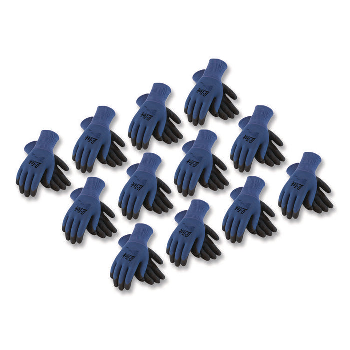 GP Nitrile-Coated Nylon Gloves, EN388: 4121, 10" Long, Medium, Blue/Black, 12 Pairs