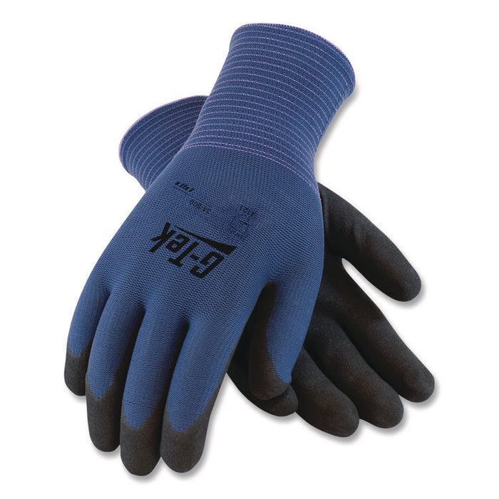 GP Nitrile-Coated Nylon Gloves, EN388: 4121, 10" Long, Medium, Blue/Black, 12 Pairs