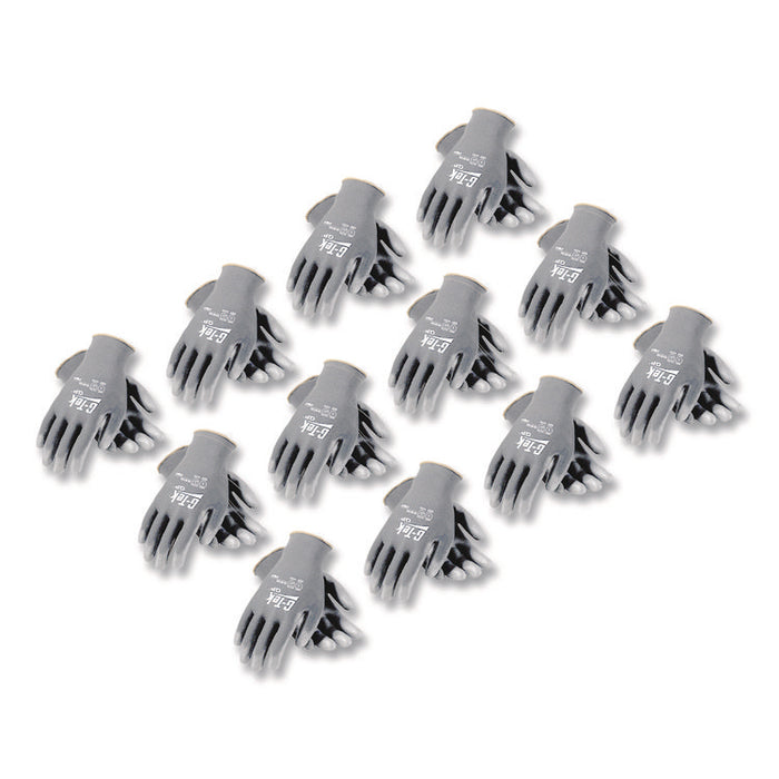 GP Polyurethane-Coated Nylon Gloves, EN388: 1111, 10" Long, Small, Gray, 12 Pairs