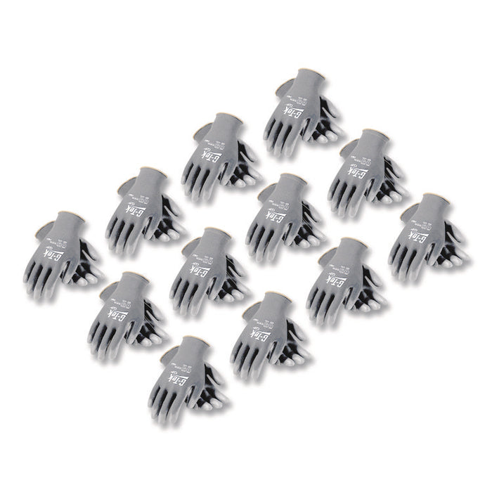GP Polyurethane-Coated Nylon Gloves, EN388: 1111, 10" Long, Large, Gray, 12 Pairs