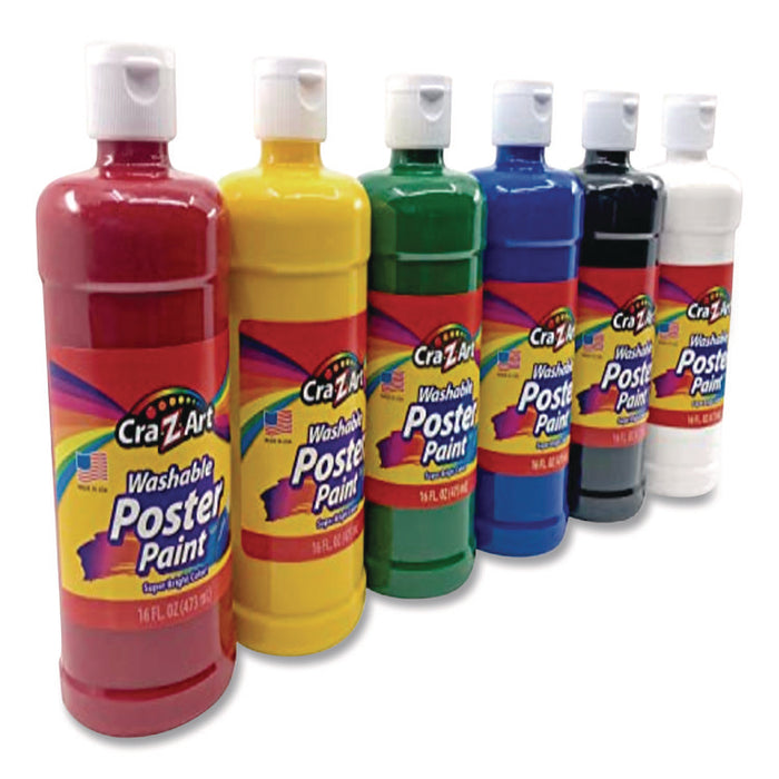 Washable Kids Paint, Assorted Colors, 16 oz Bottle, 6/Pack