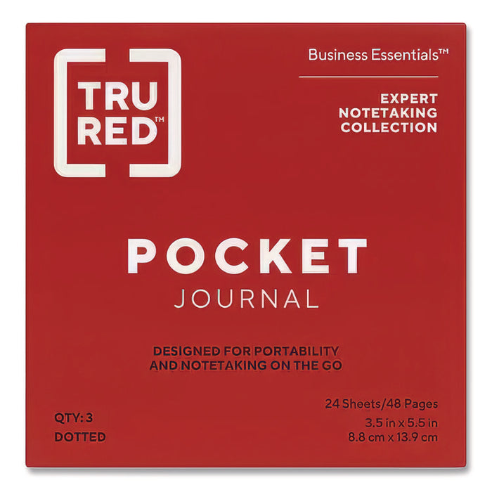 Pocket Journal, 1-Subject, Dotted Rule, Assorted Cover Colors, (48) 5.5 x 3.5 Sheets, 3/Pack