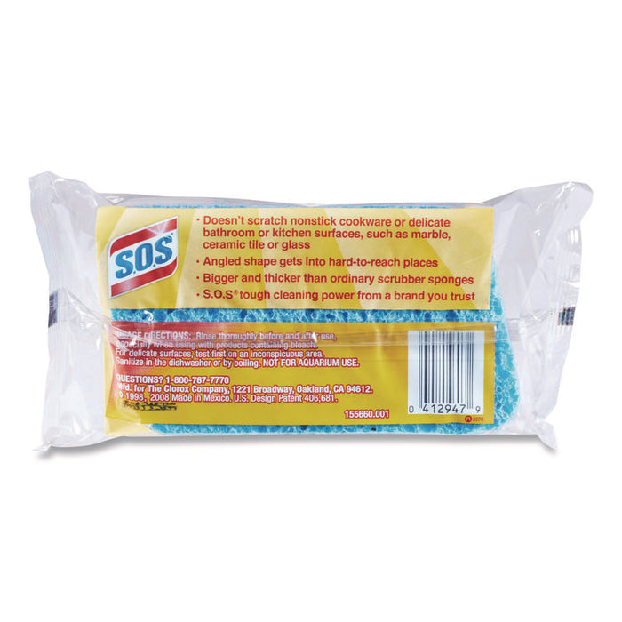 All Surface Scrubber Sponge, 2.5 x 4.5, 0.9" Thick, Dark Blue/Light Blue, 12/Carton