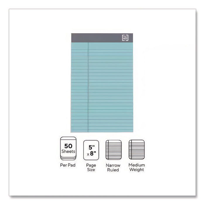 Notepads, Narrow Rule, (50) Assorted Pastel Color 5 x 8 Sheets, 6/Pack