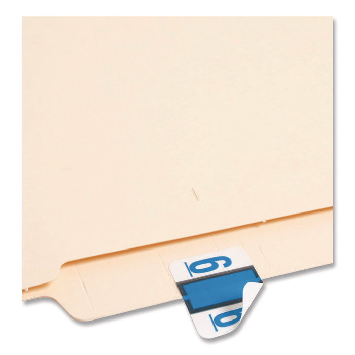 Numerical End Tab File Folder Labels, 6, 1 x 1.25, White, 500/Roll
