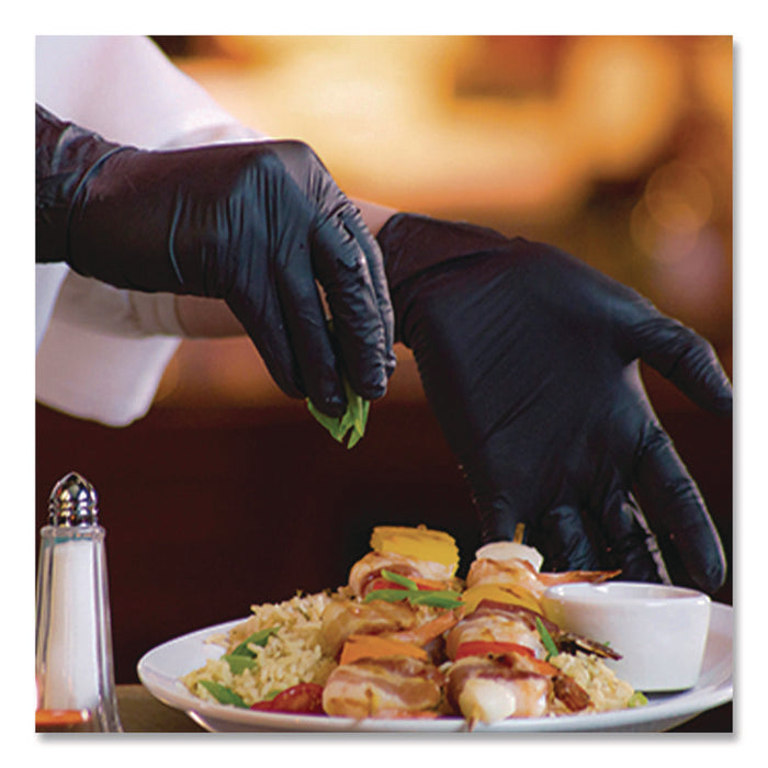 Industrial Nitrile Gloves, Powder-Free, XX-Large, 3 mil Thick, 9.5" Long, Black, 100/Box