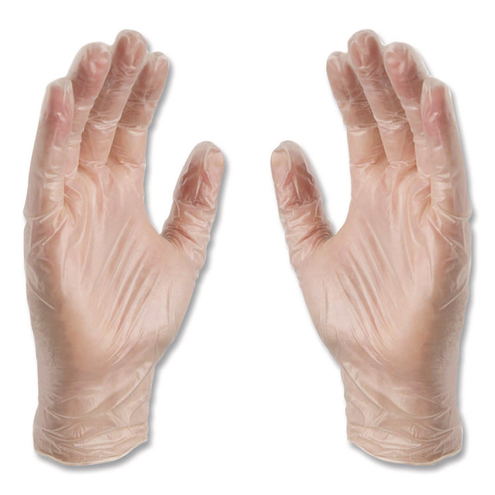 Industrial Vinyl Gloves, Powder-Free, Small, 3 mil Thick, 9.5" Long, Clear, 100/Box