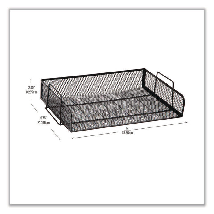 Stackable Paper Desk Tray Organizer, Letter Size, 9.75 x 14 x 3.25, Black, 4/Pack