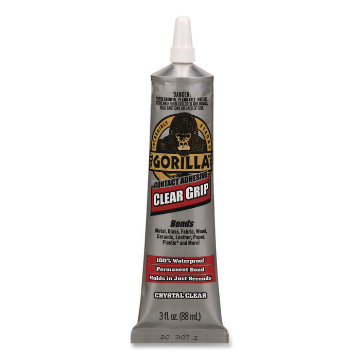 Clear Grip Contact Adhesive, 3 oz Tube, Dries Clear