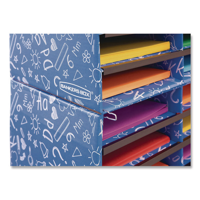 Classroom Collection Literature Sorter, 15 Sections, 28.5 x 12.37, Blue