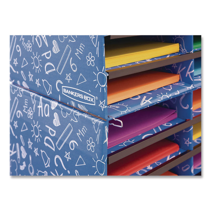 Classroom Collection Literature Sorter, 30 Sections, 28.5 x 12.37, Blue, 2/Carton