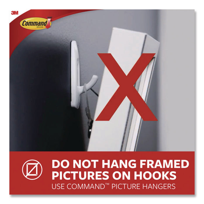 Medium Toggle-Wire Hooks, Metal Wire, Silver, Supports 2 lb, 16/Pack