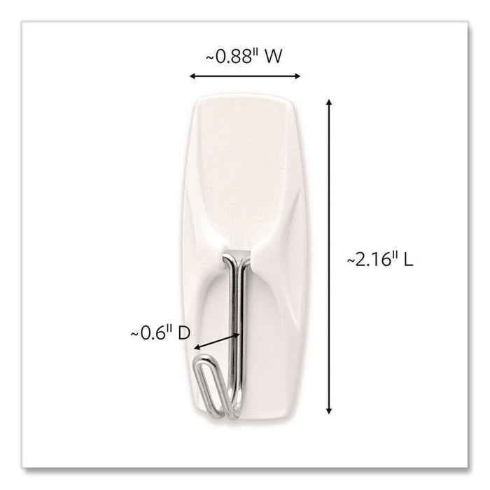Medium Toggle-Wire Hooks, Metal Wire, Silver, Supports 2 lb, 16/Pack