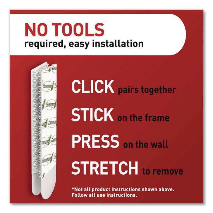 Damage-Free Hanging Picture Hanging Strip Pairs, Holds up to 5 lb, White, 16/Pack