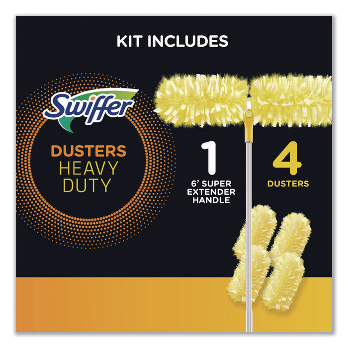 Heavy Duty Dusters with Super Extender Handle, 6 ft Handle, 1 Handle/4 Dusters