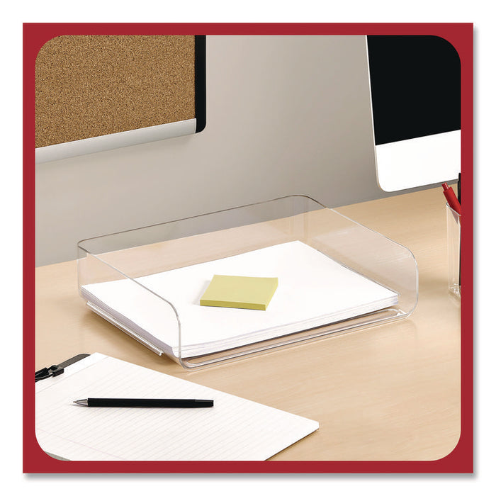Clear Side Load Stackable Plastic Letter Tray, Letter Size, 9.72 x 12.63 x 3.01