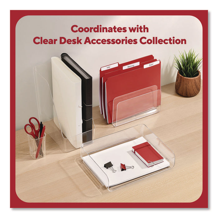 Clear Side Load Stackable Plastic Letter Tray, Letter Size, 9.72 x 12.63 x 3.01