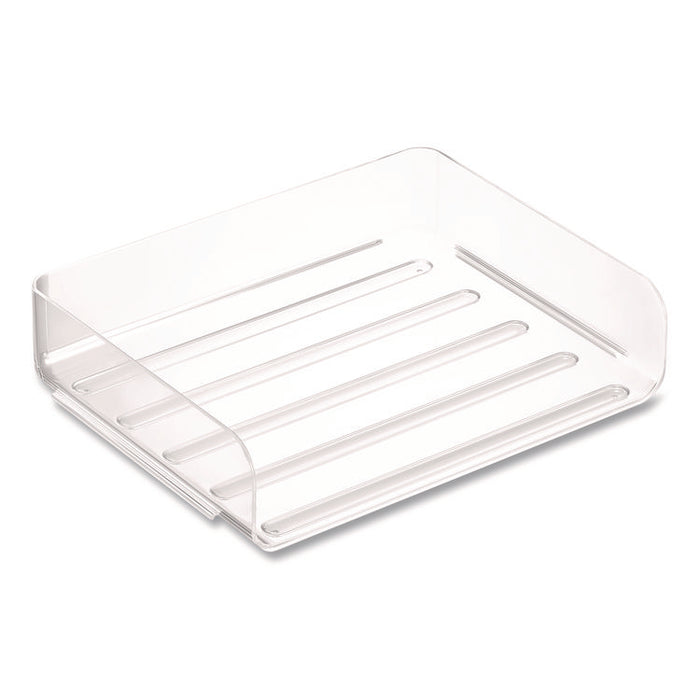 Clear Side Load Stackable Plastic Letter Tray, Letter Size, 9.72 x 12.63 x 3.01