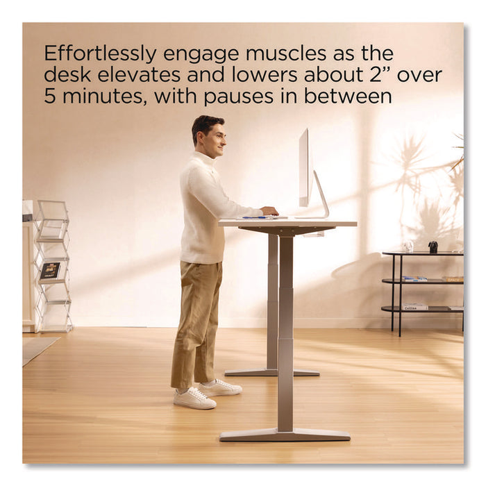 Electric Sit-Stand Desk with Micromovement Functionality, 55.1" x 27.5" x 25.5" to 51.1", White/Gray