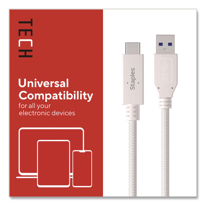 USB-C to USB-A 3.1 Charging Cable, 3.3 ft, White