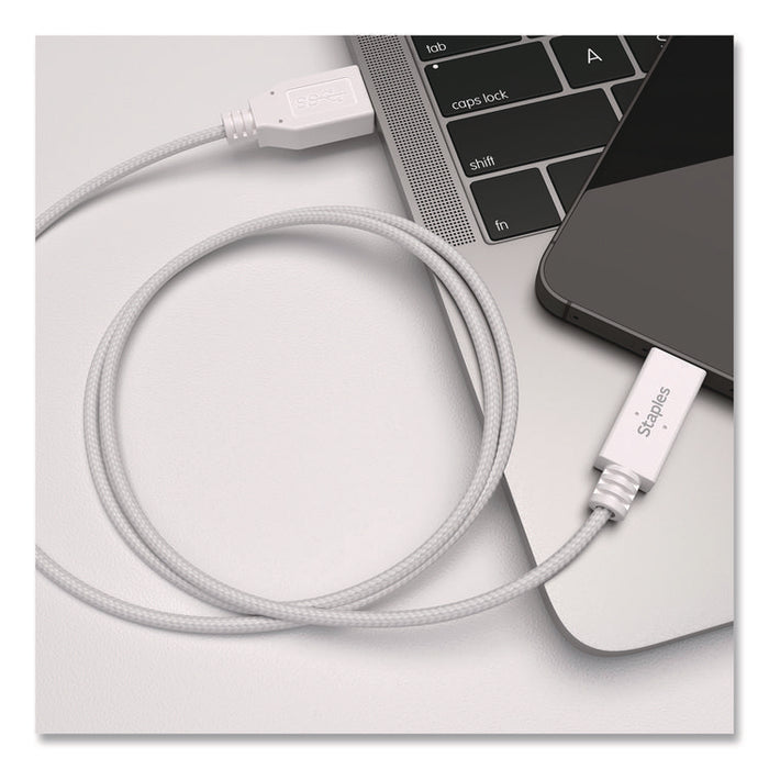 USB-C to USB-A 3.1 Charging Cable, 3.3 ft, White