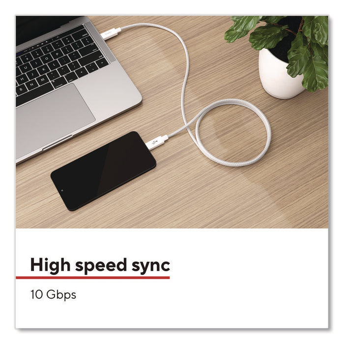 USB-C to USB-C 3.2 Charging Cable, 3.3 ft, White