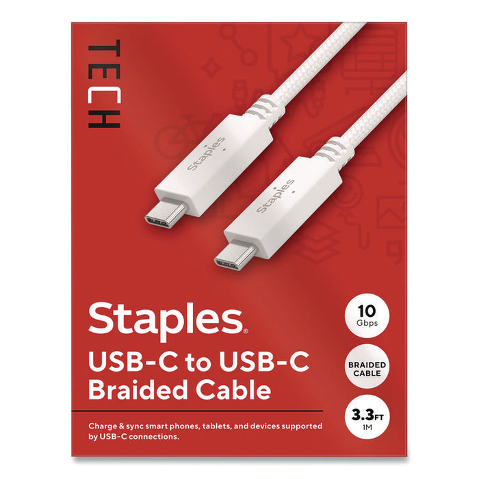 USB-C to USB-C 3.2 Charging Cable, 3.3 ft, White