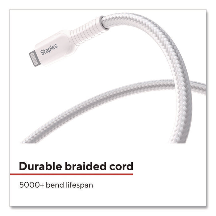 Lightning to USB-A Charging Cable, 6.6 ft, White, 2/Pack