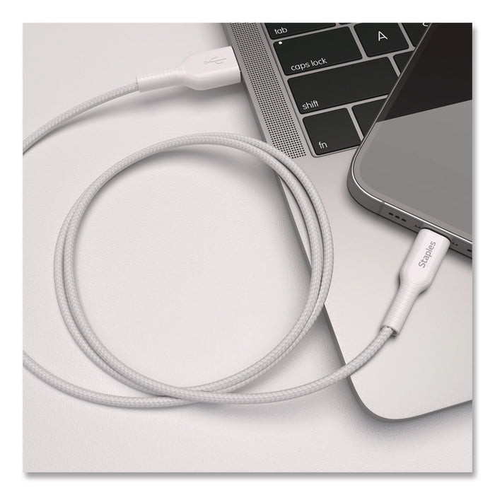 Lightning to USB-A Charging Cable, 6.6 ft, White, 2/Pack