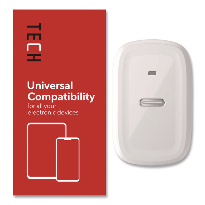 USB-C Wall Charger with Cable, 20 W, 1 Port, White