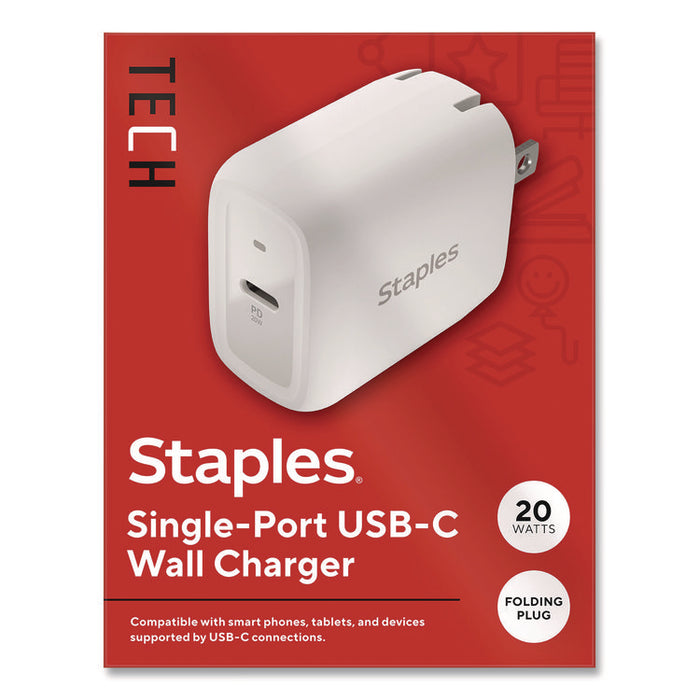 USB-C Wall Charger, 20 W, 1 Port, White