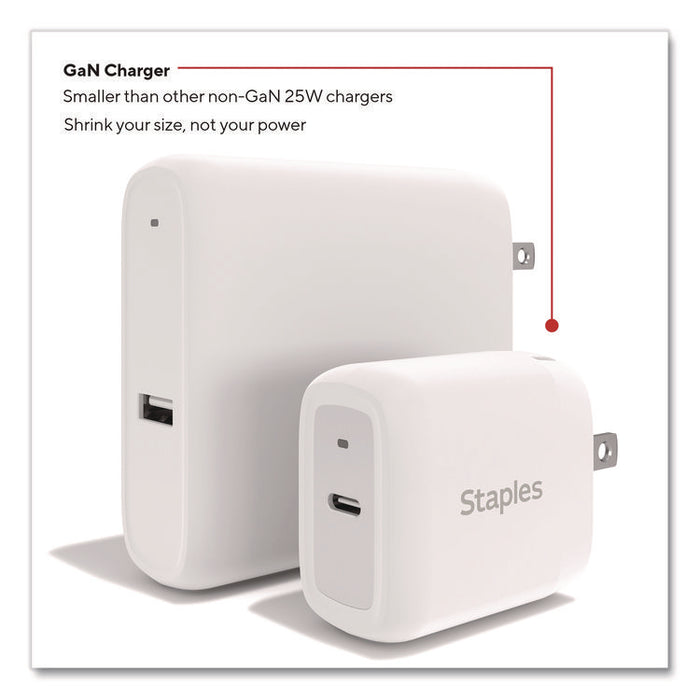 GaN USB-C Wall Charger, 25 W, 1 Port, White