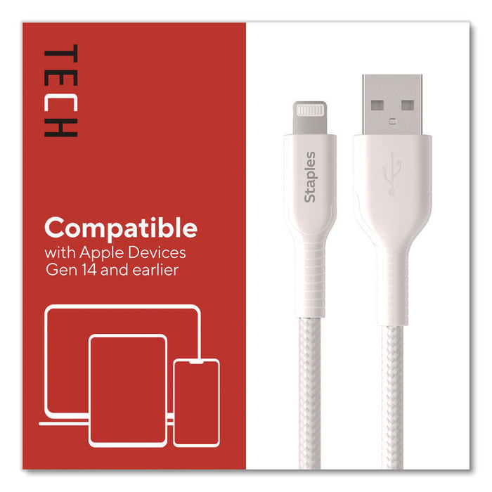 Lightning to USB-A Charging Cable, 3.3 ft, White