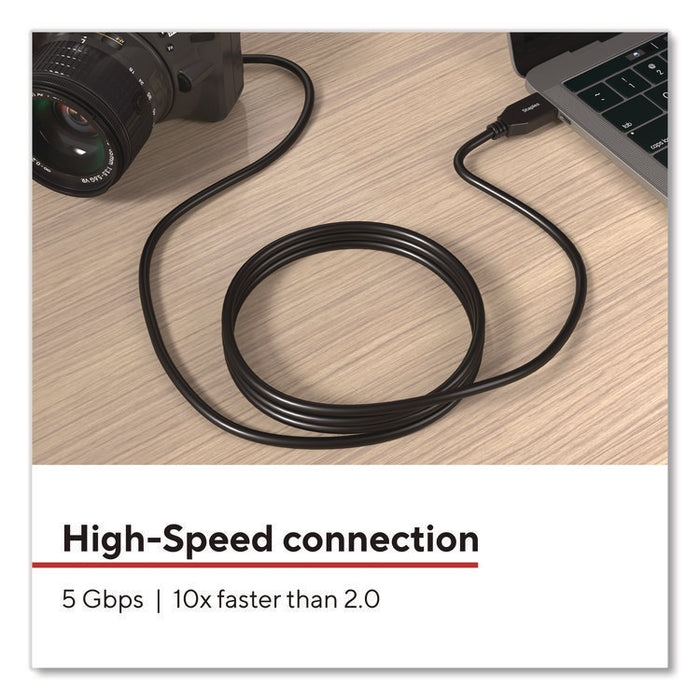 USB-A to Micro USB Type-B Cable, 6 ft, Black