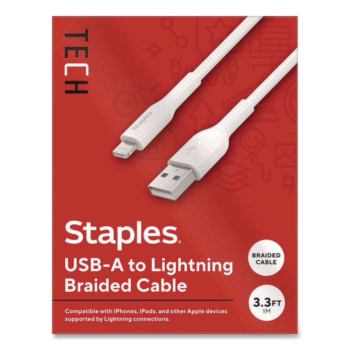 Lightning to USB-A Charging Cable, 3.3 ft, White