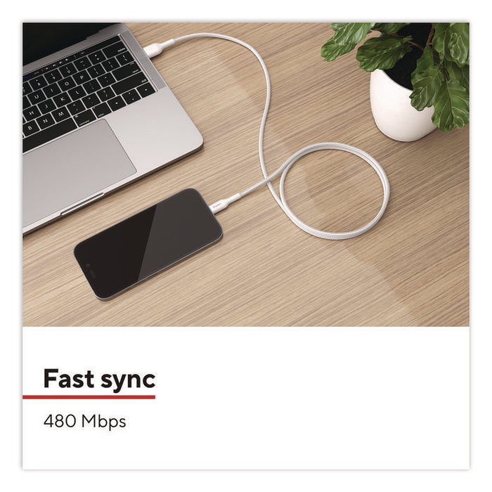 Lightning to USB-A Charging Cable, 3.3 ft, White, 2/Pack