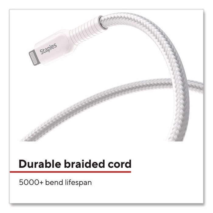 Lightning to USB-A Charging Cable, 3.3 ft, White, 2/Pack