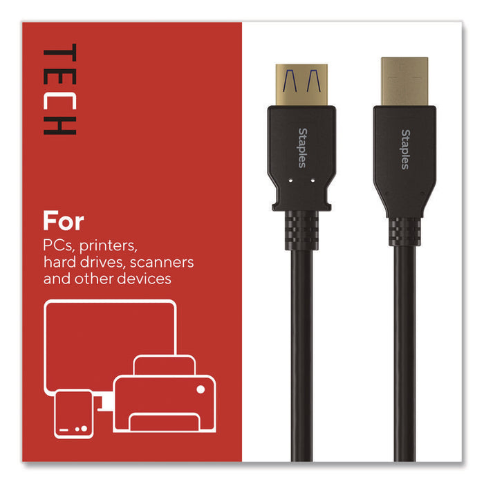 USB-A to USB-A 3.0 Cable, 6 ft, Black