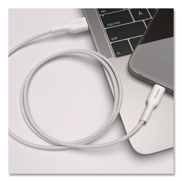 Lightning to USB-A Charging Cable, 3.3 ft, White, 2/Pack