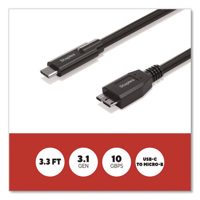 USB-C to Micro USB Type-B 3.1 Cable, 6 ft, Black