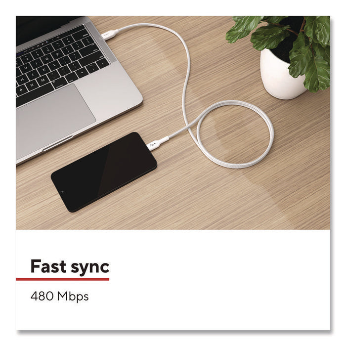 Lightning to USB-C 2.0 Charging Cable, 3.3 ft, White